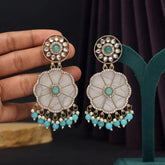 Sky Blue Forever Pearl Kundan Earring